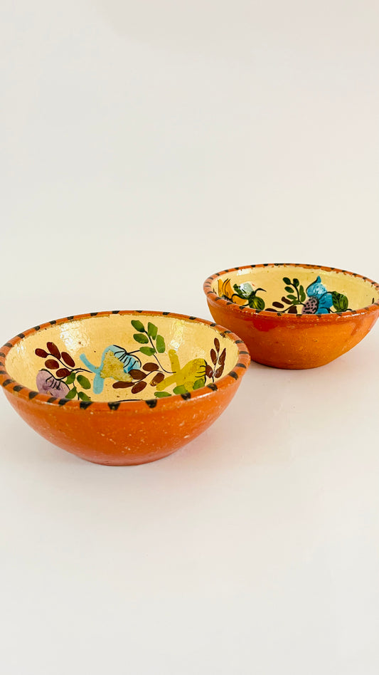 Pair of Antique Mexican Flower Bowls