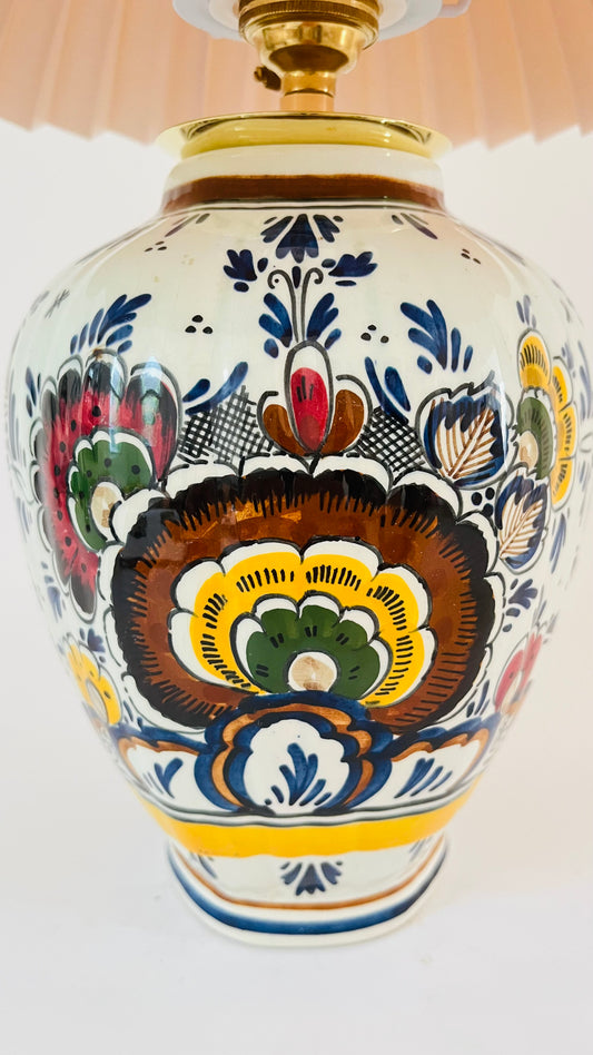 Antique Mini Delft Polychrome Lamp