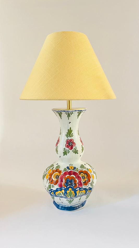 Antique Delft Polychrome Lamp