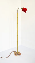 Load image into Gallery viewer, Bamboo and Terracotta Floor Lamp - Red