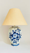 Load image into Gallery viewer, Antique Delft Flower Lamp (damaged) - pre order for early Jan