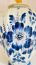 Load image into Gallery viewer, Antique Delft Flower Lamp (damaged) - pre order for early Jan