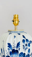 Load image into Gallery viewer, Antique Delft Flower Lamp (damaged) - pre order for early Jan
