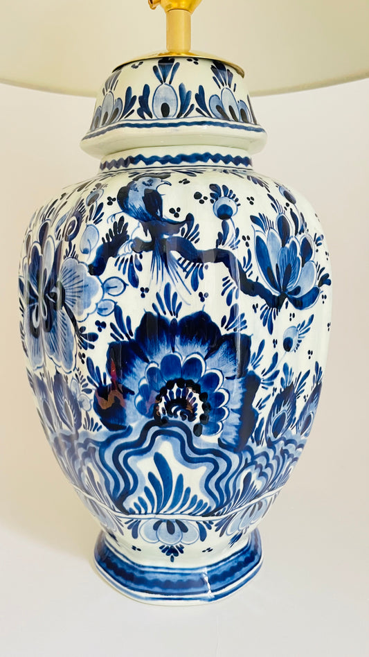 Antique Delft Table Lamp