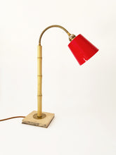 Load image into Gallery viewer, Bamboo and Terracotta Table Lamp - Red