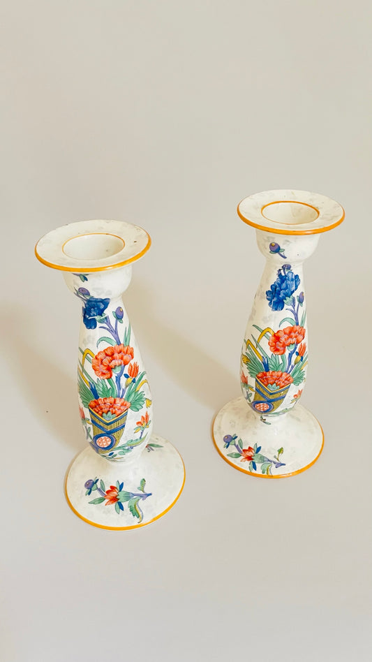 Pair of Vintage Crown Ducal Ware Candlesticks