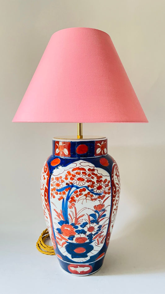 Large Antique Imari Lamp - pre order for early May