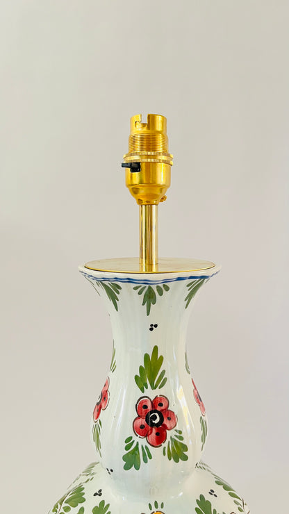 Antique Delft Polychrome Lamp
