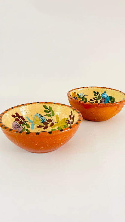 Pair of Antique Mexican Flower Bowls