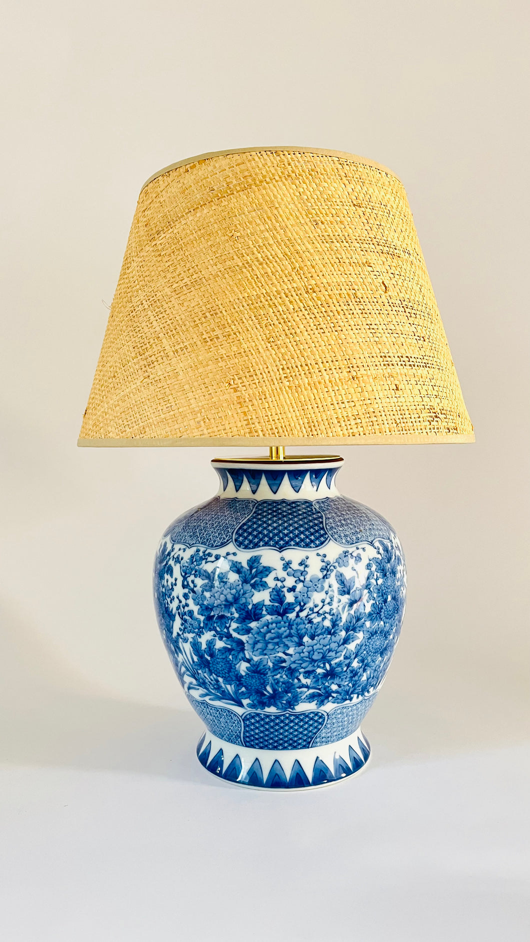 Antique Japanese Flower Lamp