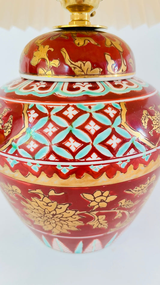 Antique Japanese Mini Gold Imari Lamp