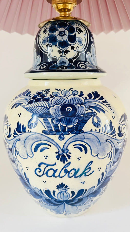 Antique Delft Tobacco Lamp