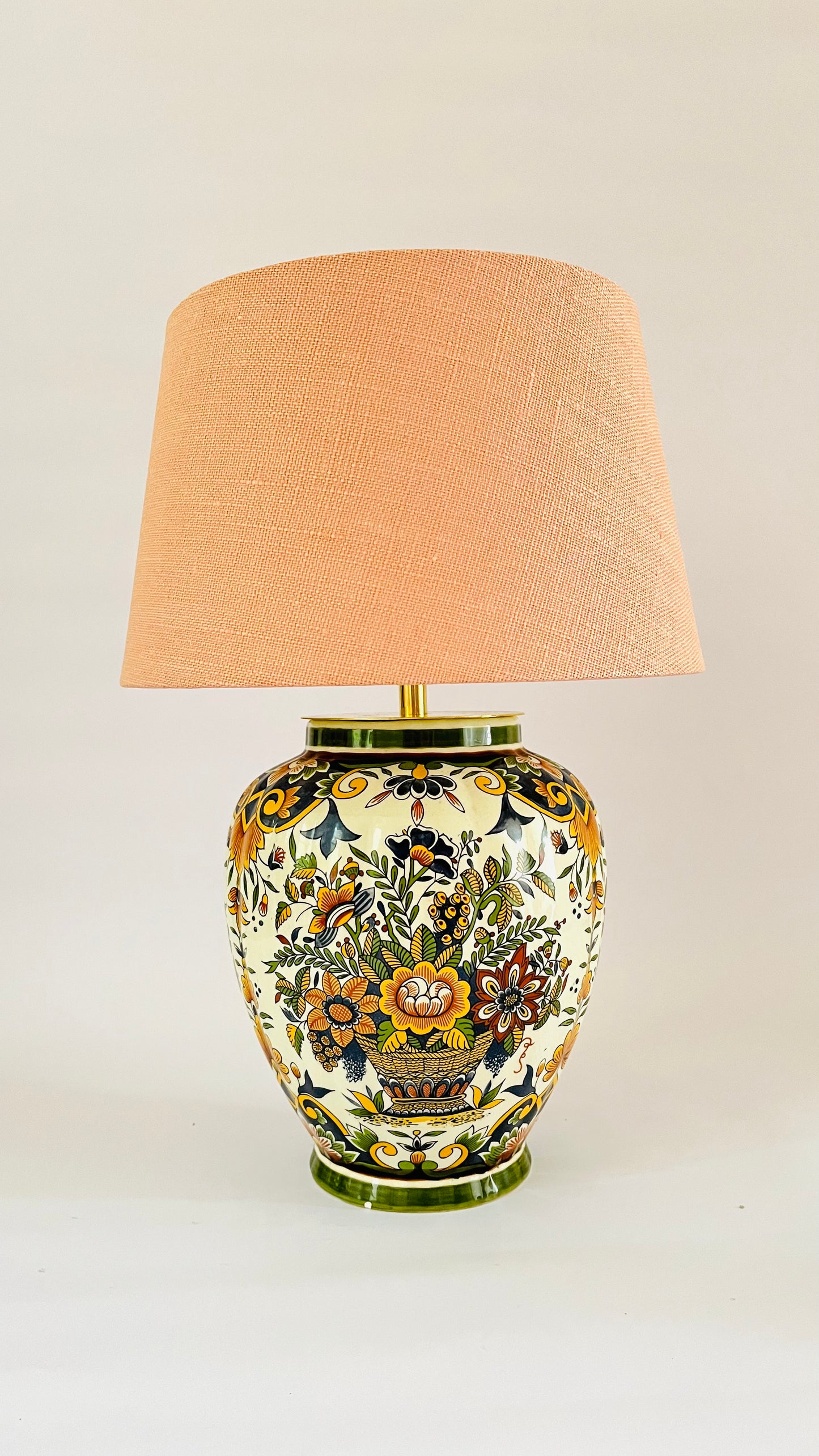 Antique Delft Polychrome Lamp