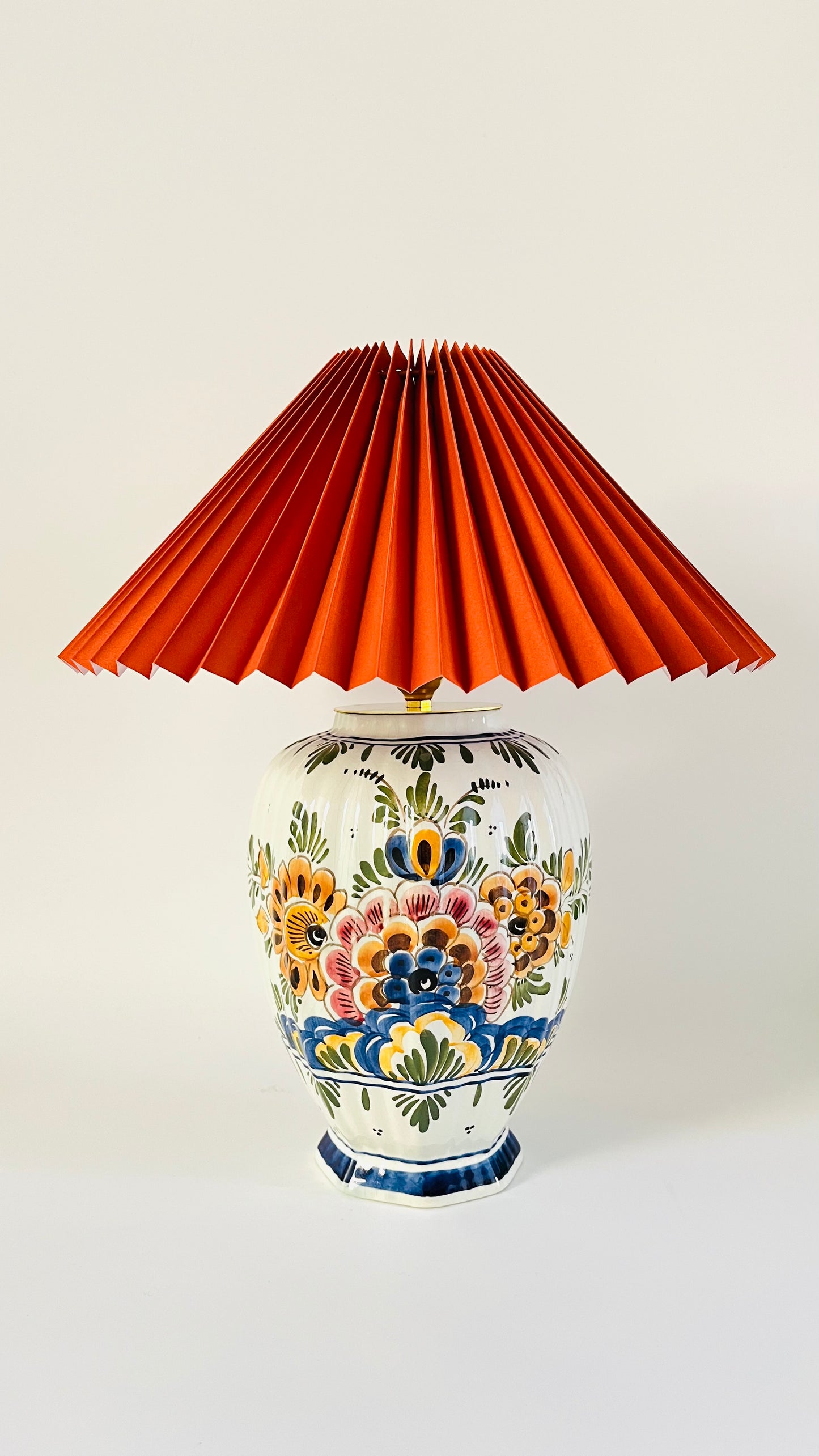Antique Delft Polychrome Lamp