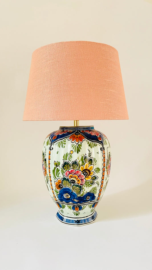 Antique Delft Polychrome Lamp - pre order for end of March
