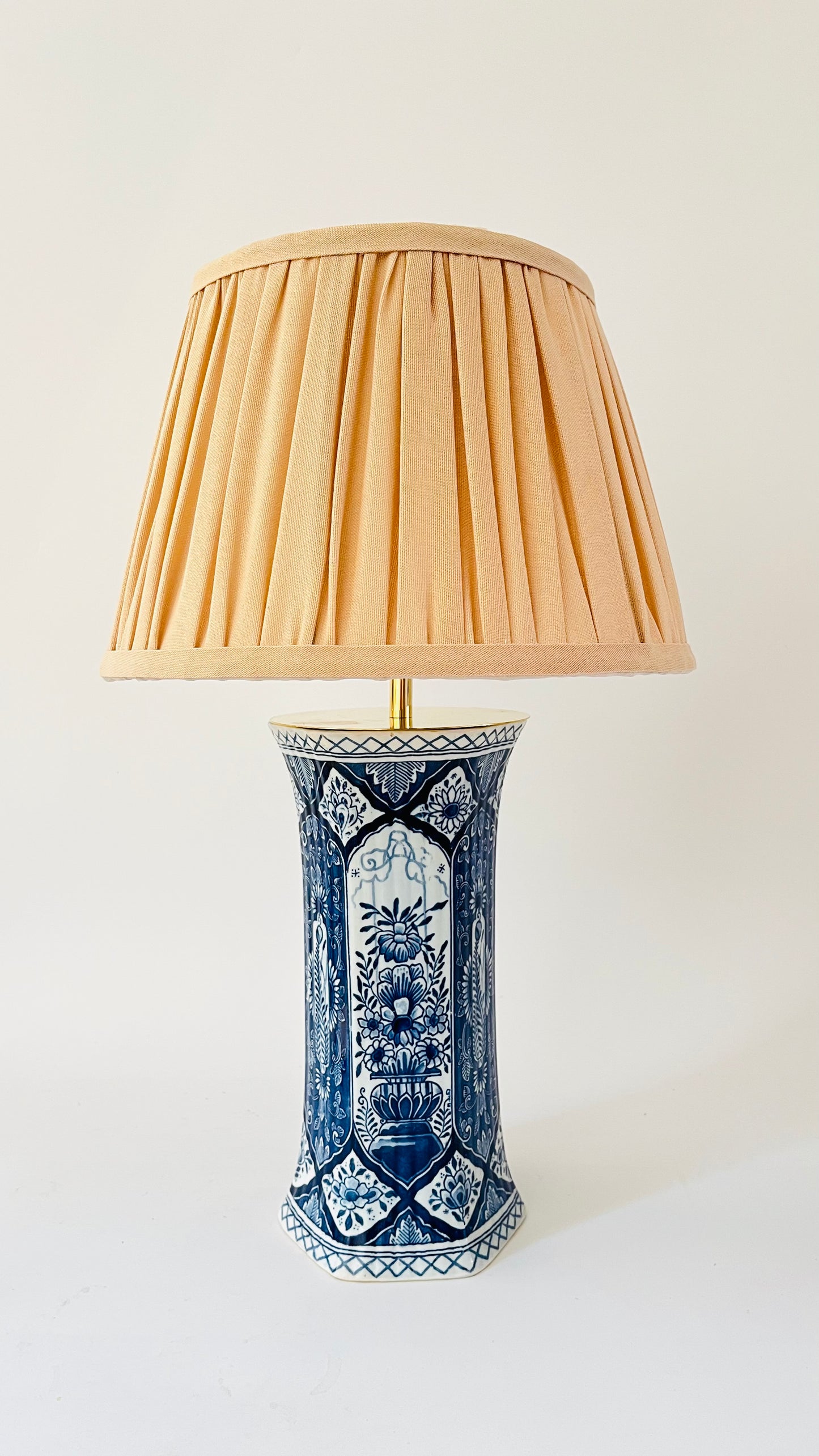 Antique Royal Delft Pillar Lamp