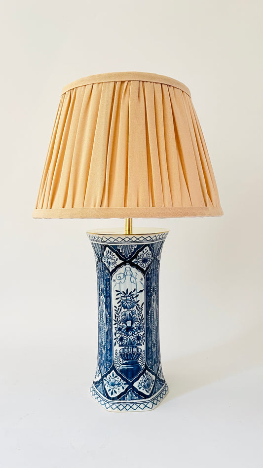 Antique Royal Delft Pillar Lamp