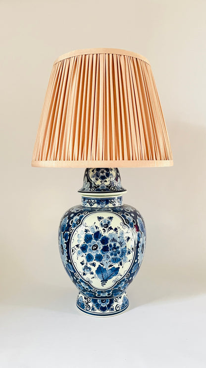 Large Antique Delft Regina Lamp