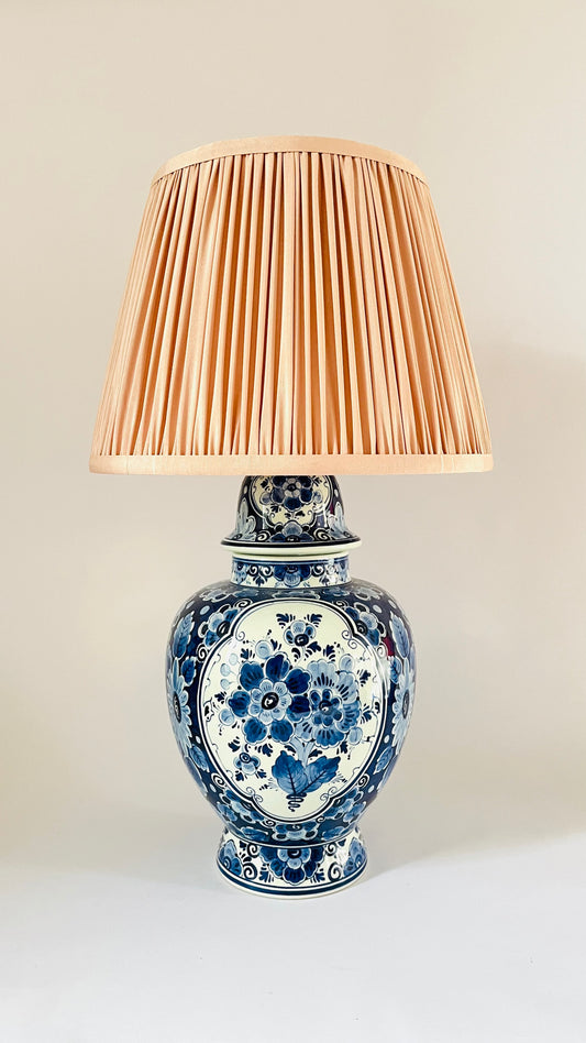 Large Antique Delft Regina Lamp