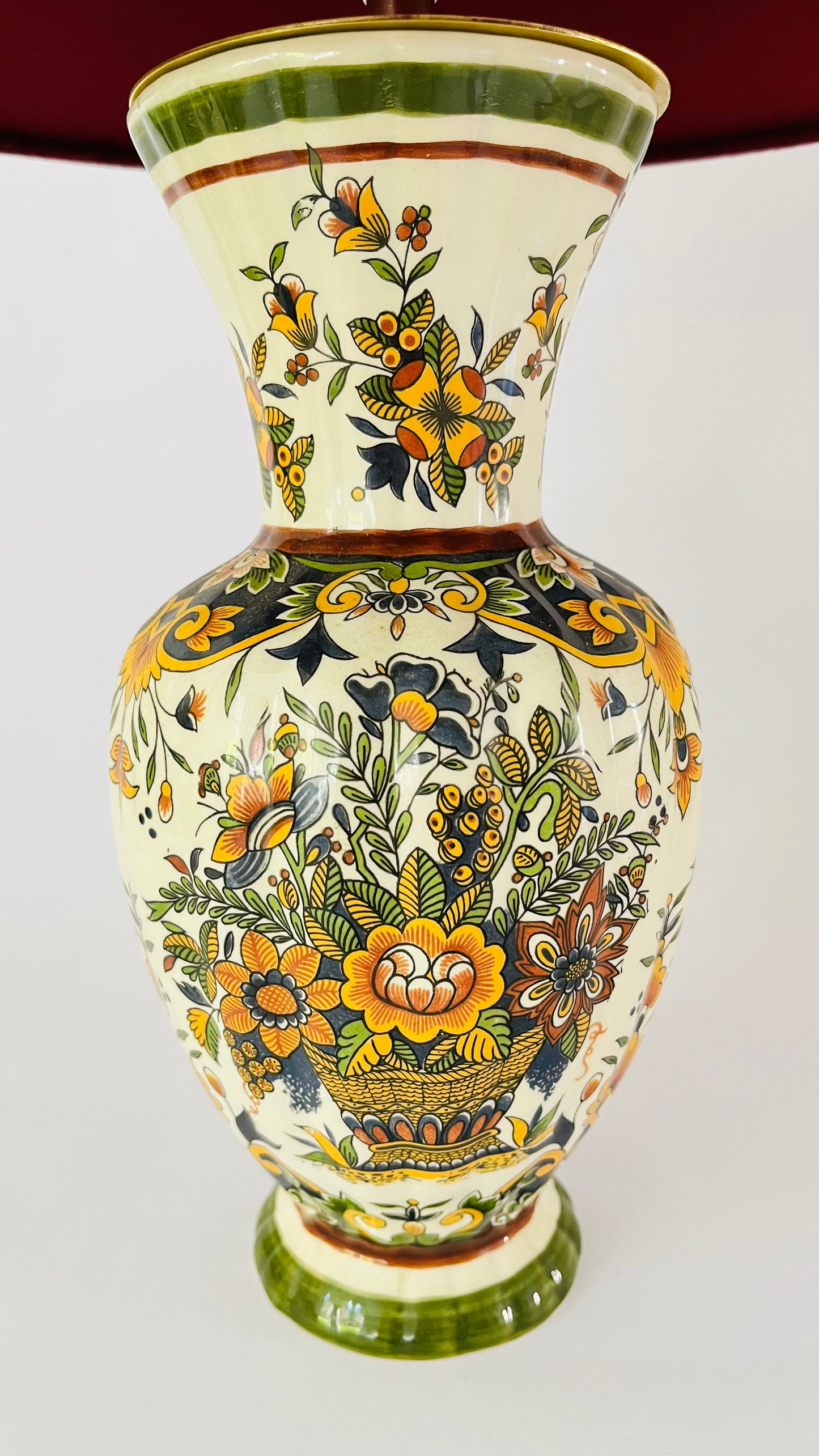 Antique Delft Polychrome Lamp