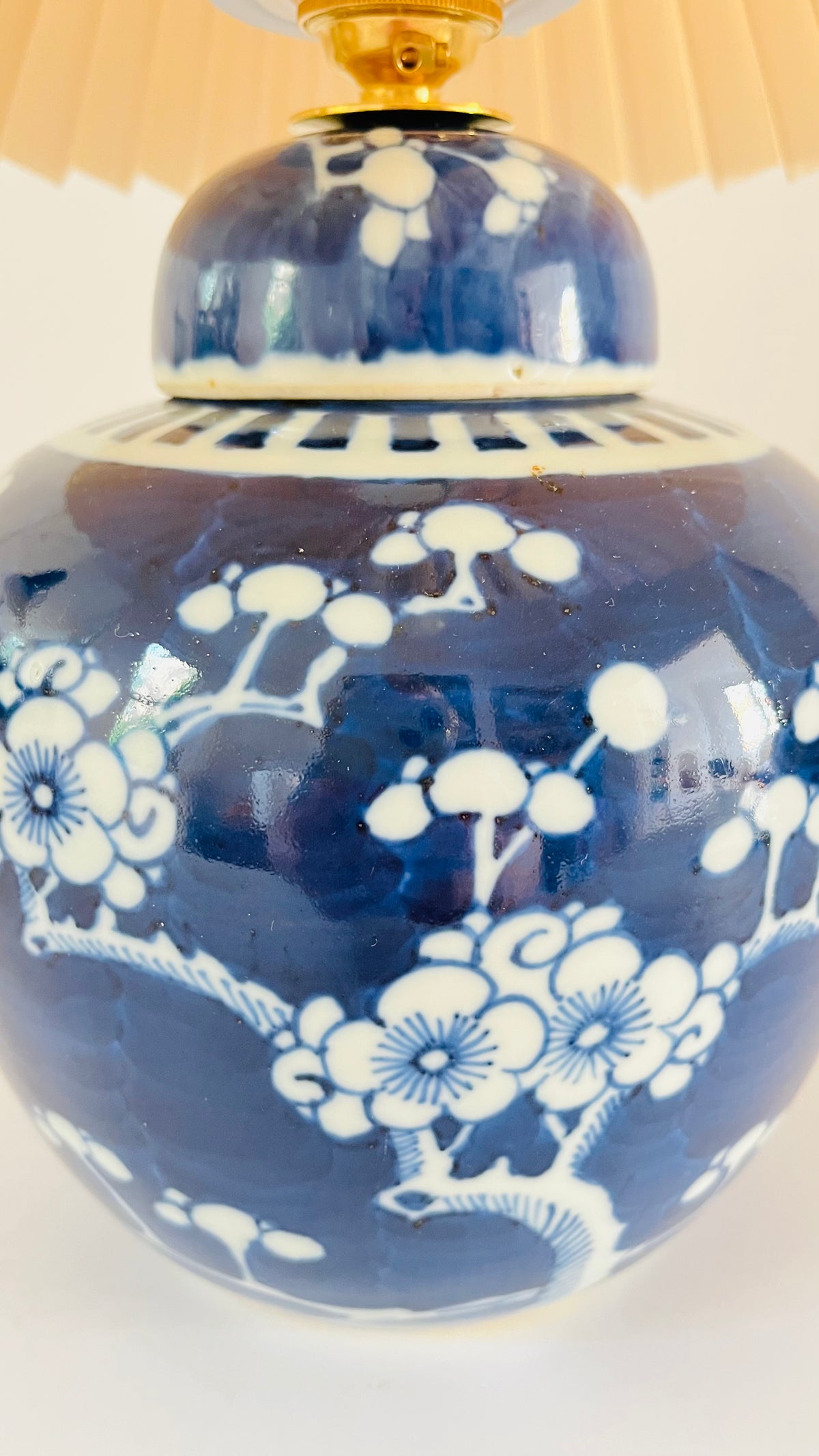 Antique Prunus Jar Lamp