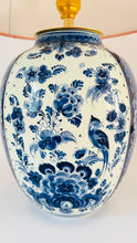 Load image into Gallery viewer, Antique Delft Bird Lamp - pre order for end of Dec
