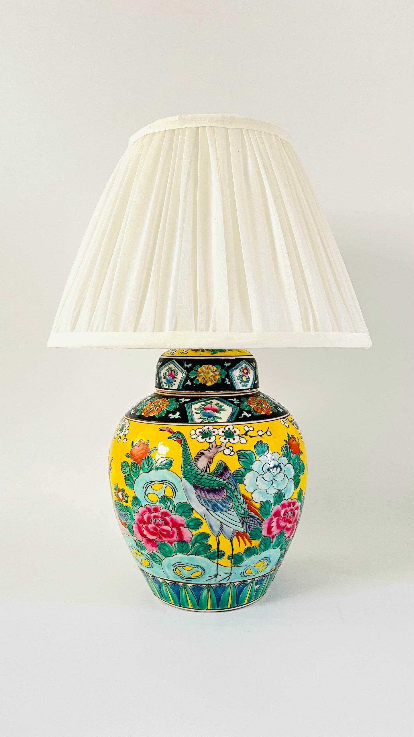 Antique Japanese Peacock Lamp