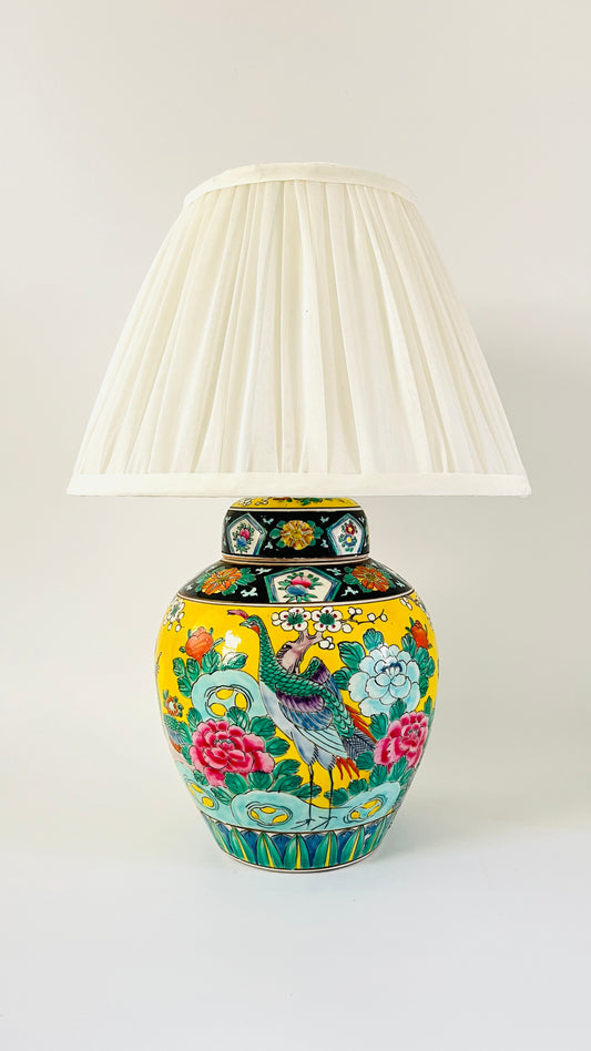 Antique Japanese Peacock Lamp