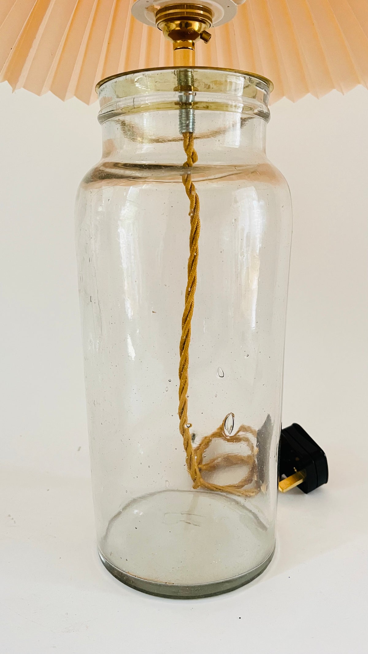 Antique French Glass Table Lamp