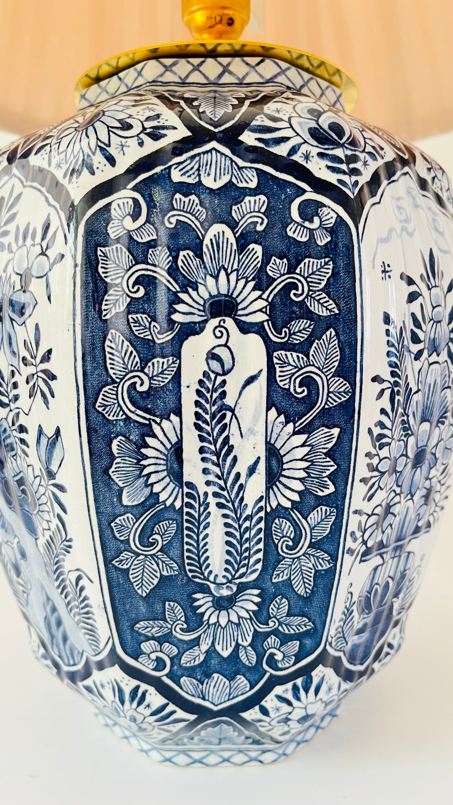 Antique Royal Delft Table Lamp