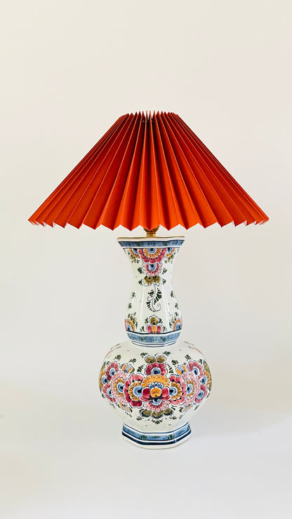 Antique Delft Polychrome Lamp