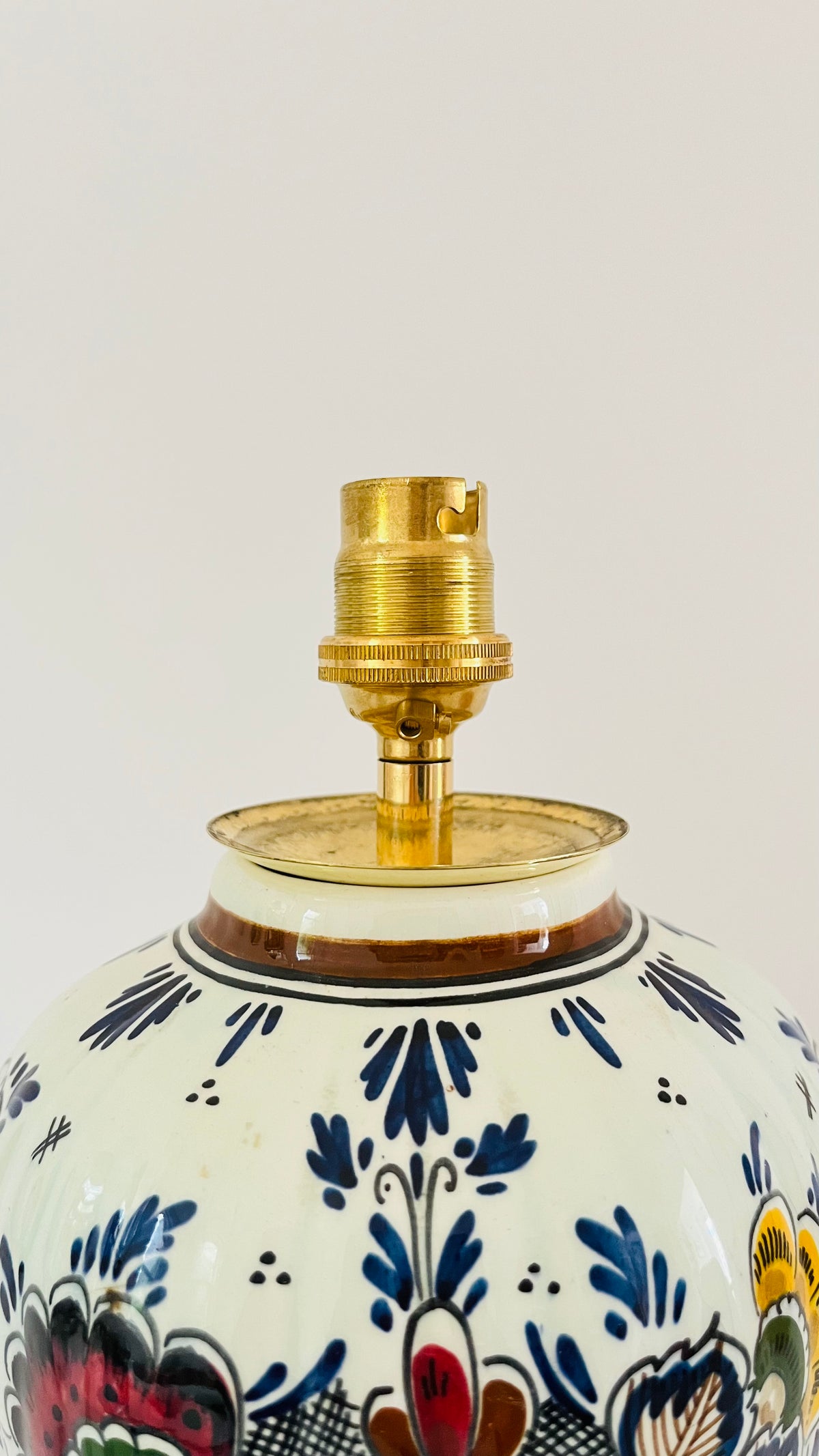 Antique Mini Delft Polychrome Lamp