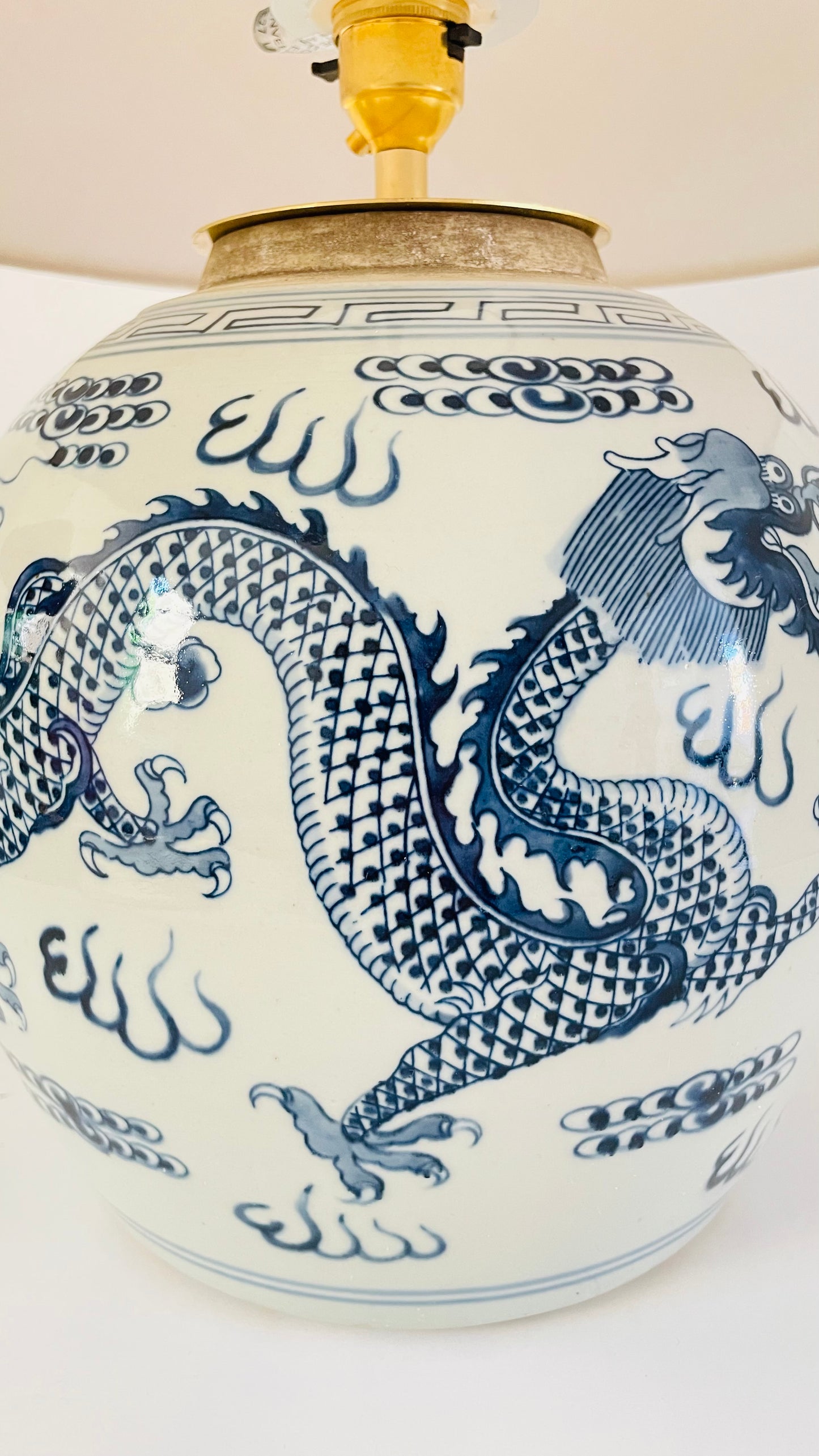 Antique Large Dragon Lamp