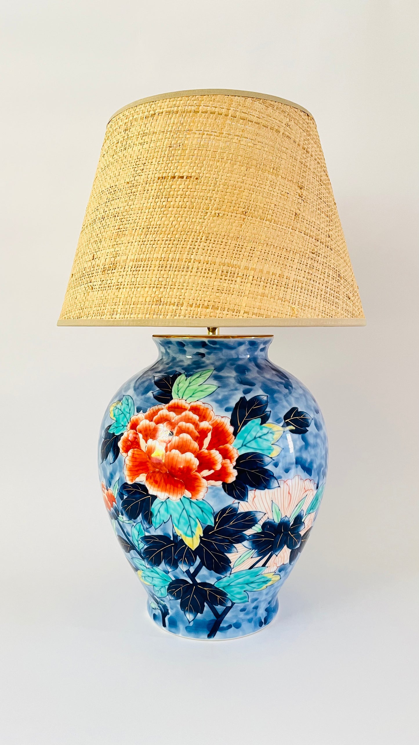 Large Antique Japanese Table Lamp