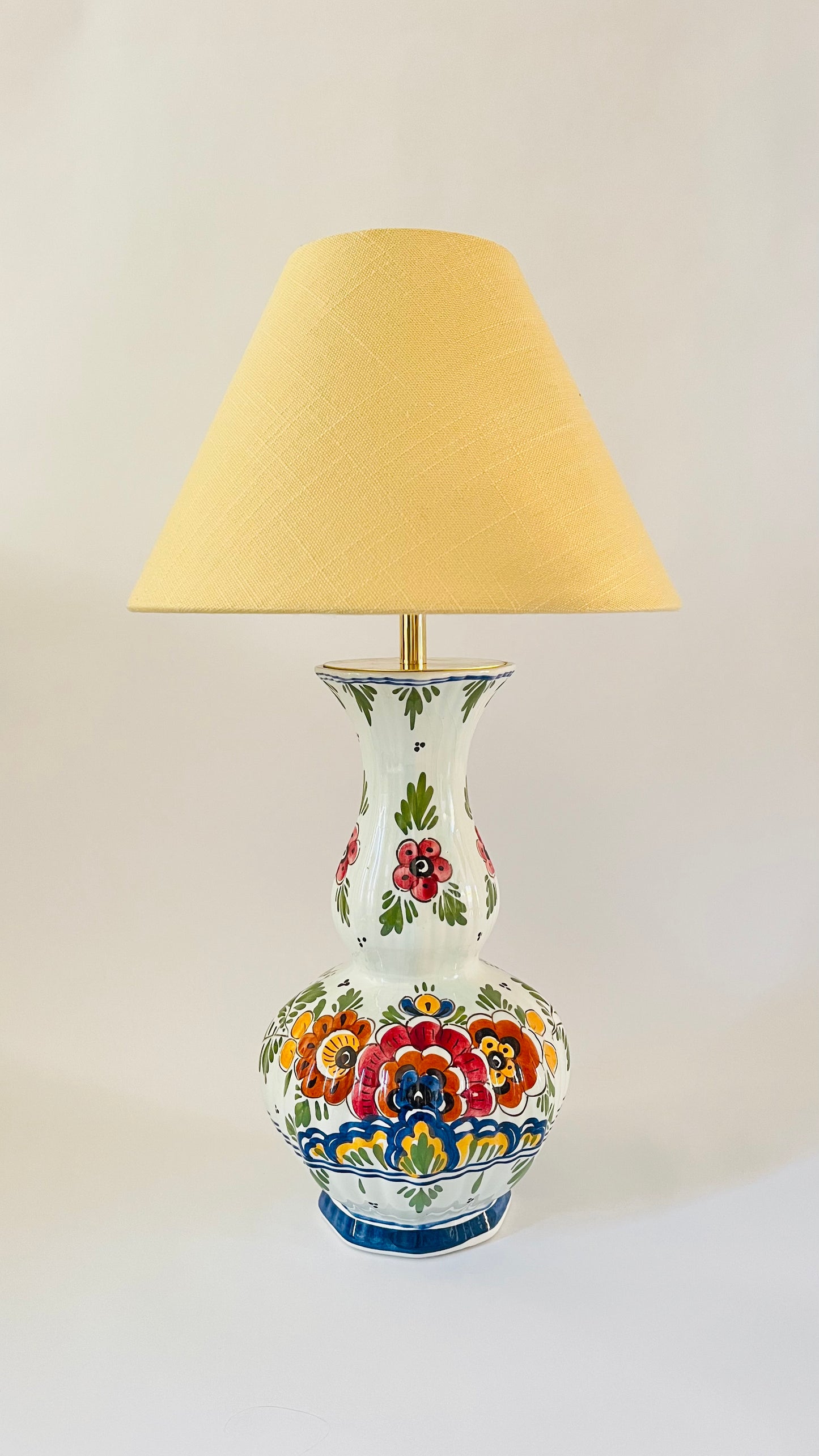 Antique Delft Polychrome Lamp