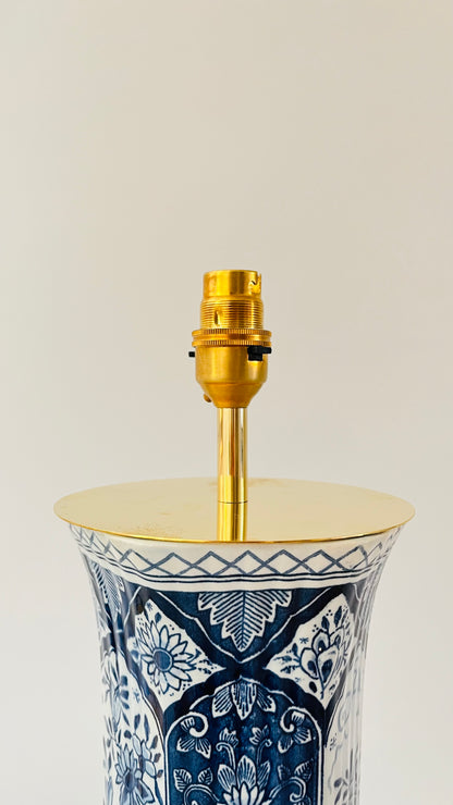 Antique Royal Delft Pillar Lamp