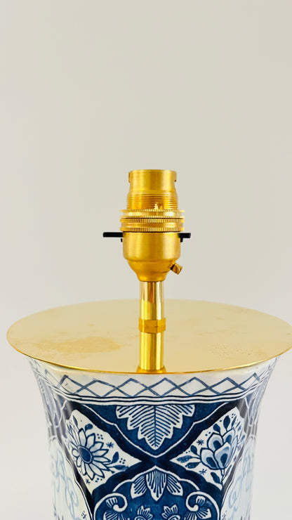 Antique Delft Pillar Lamp