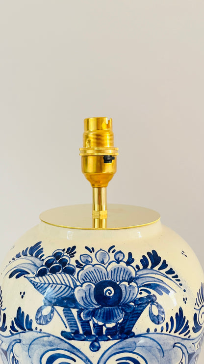 Antique Delft Tobacco Lamp