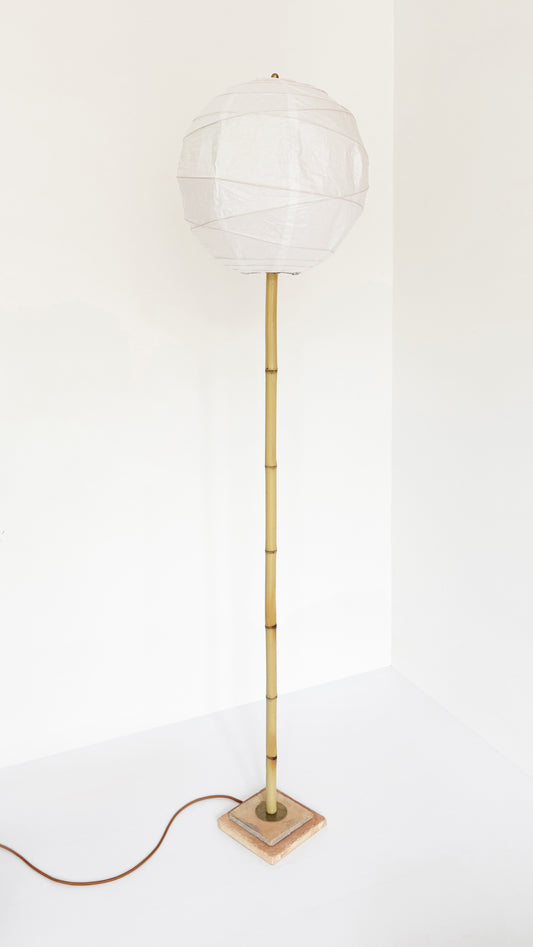 Bamboo and Terracotta Lollipop Floor Lamp
