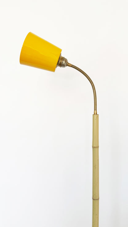 Bamboo and Terracotta Floor Lamp - Yellow