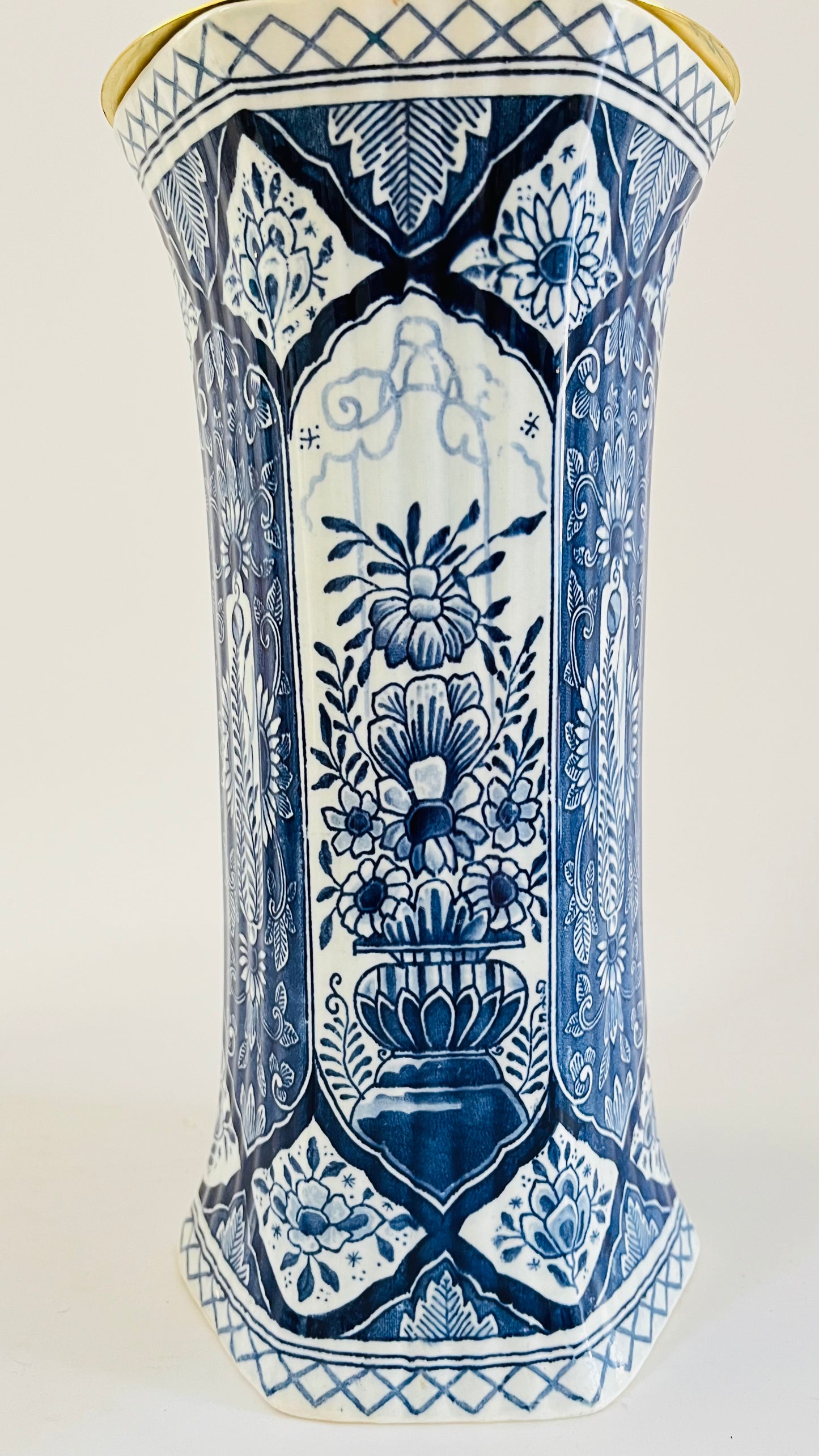 Antique Delft Pillar Lamp