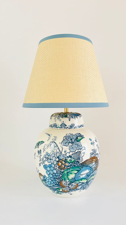 Large Antique Mason’s ‘Fruit Basket’ Lamp