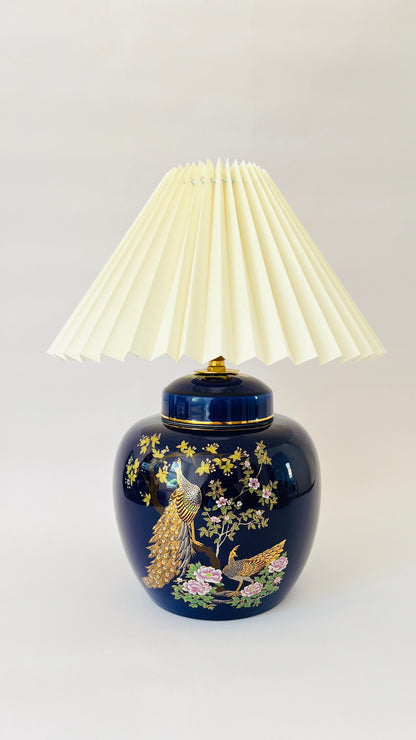 Antique Japanese Peacock Lamp