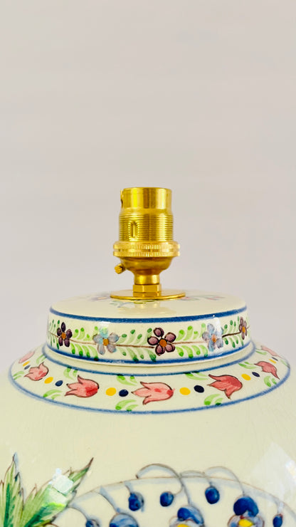 Antique Portuguese Flower Lamp