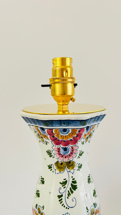 Antique Delft Polychrome Lamp