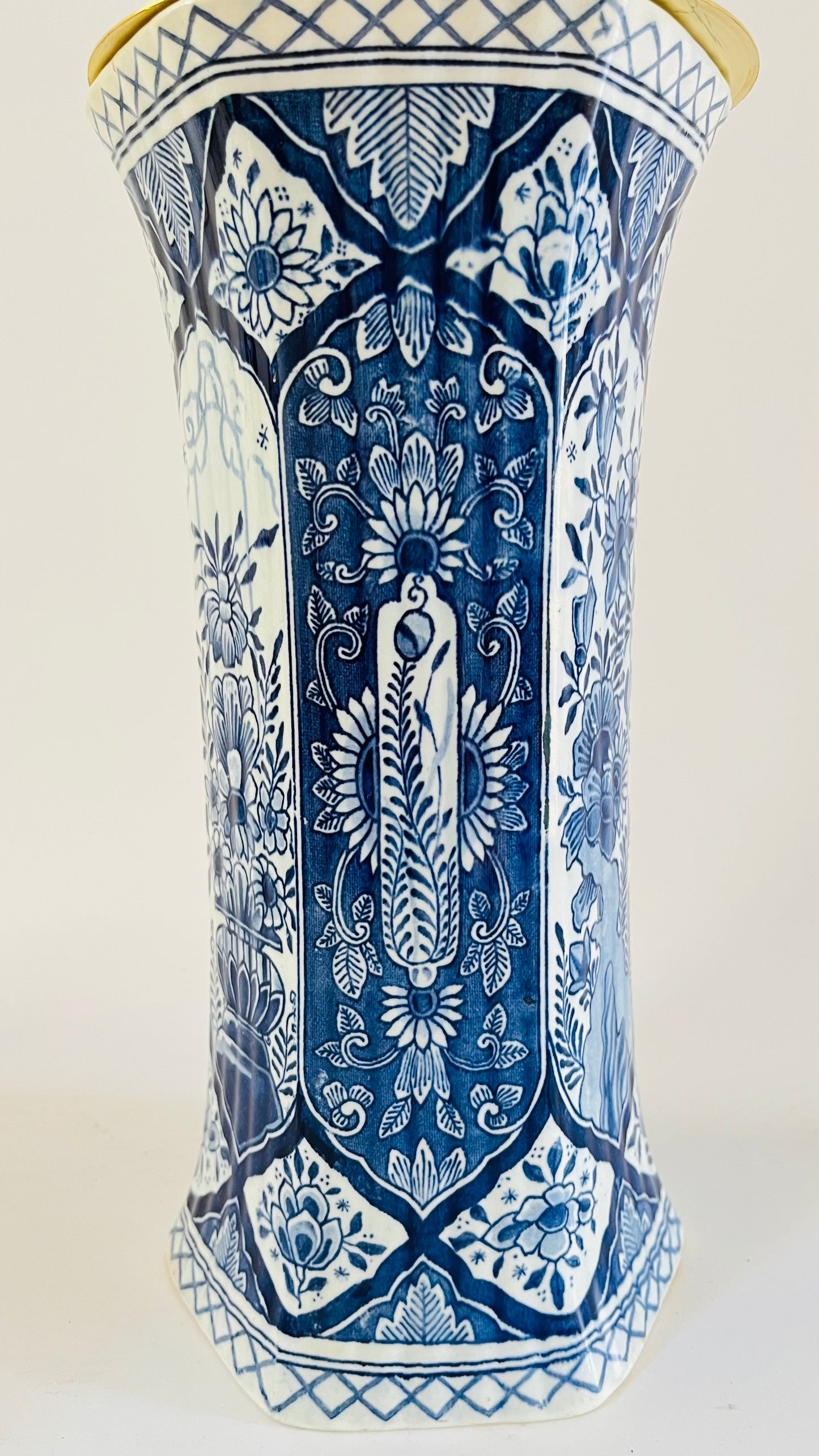 Antique Delft Pillar Lamp