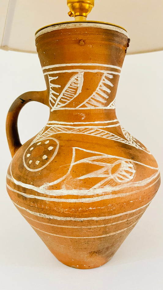 Antique Pottery Jug Lamp