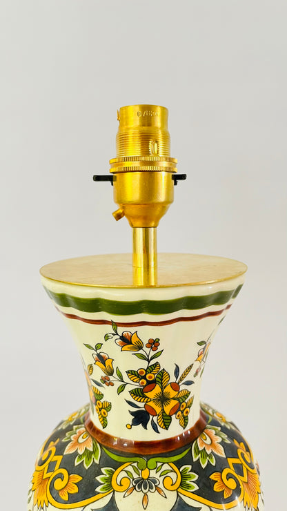 Antique Delft Polychrome Lamp
