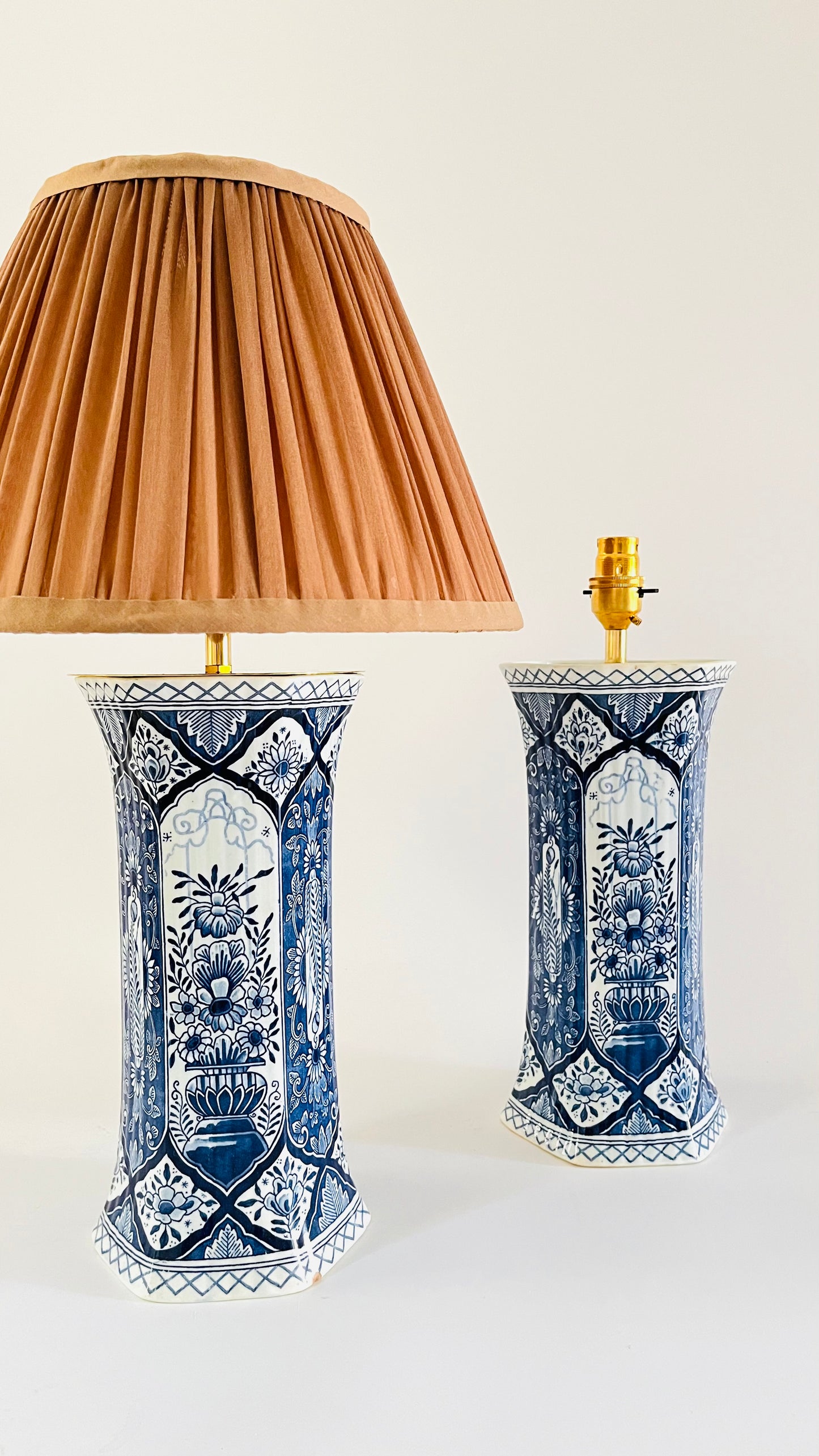 Antique Delft Pillar Lamp