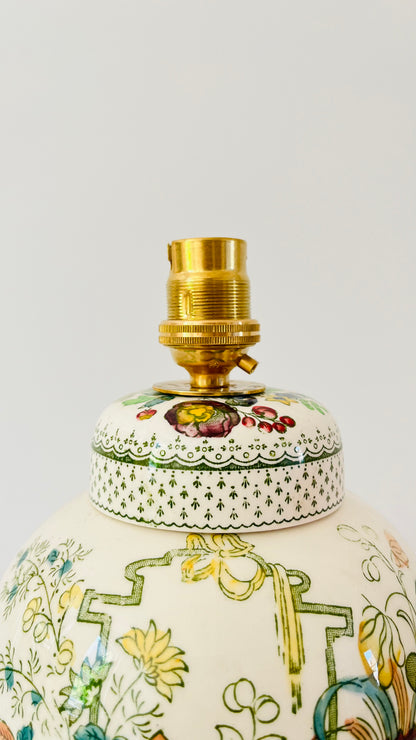 Antique Mason’s ‘Strathmore’ Jar Lamp
